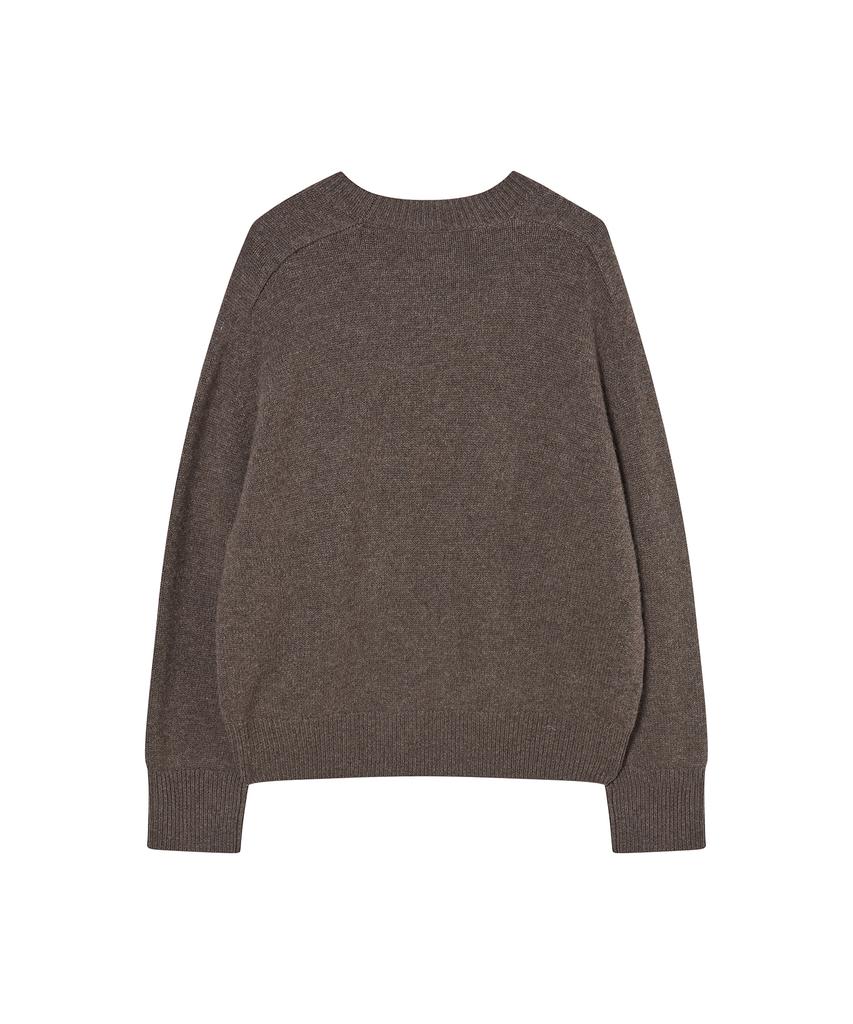 JE NE SAIS QUOI Loose Fit Crew Neck Cashmere Knit_ Mocha