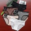 M-shaped Underpant Transparent Women's Lingerie Lace Panties Sexy Mesh Underwear Female Quick Drying Low Waist Briefs