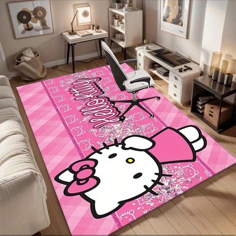 1 шт. Sanrio Hello Kitty Ковер для офиса с принтом русалки Прямоугольный коврик под стол, Идеальный декор для гостиной, спальни, кухни, Нескользящий пол