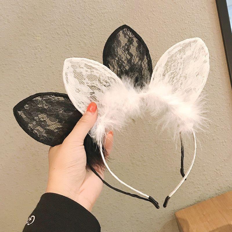 Bedding feathers lace cat ears thin headbands Internet celebrities sexy party performance props headbands hair accessories headgear