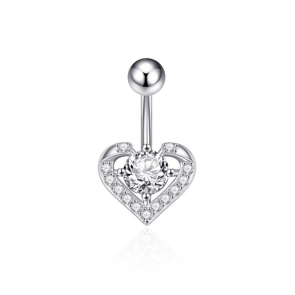 Кольца для пупка из стали 316L в форме бабочки, в форме сердца, снежинка, циркон, кольцо для пирсинга пупка, женское кольцо для пирсинга живота, ювелирные изделия