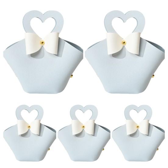 5 шт. подарочный пакет, удобная красочная мини-сумочка из искусственной кожи, сумки для конфет для вечеринок, свадебных украшений