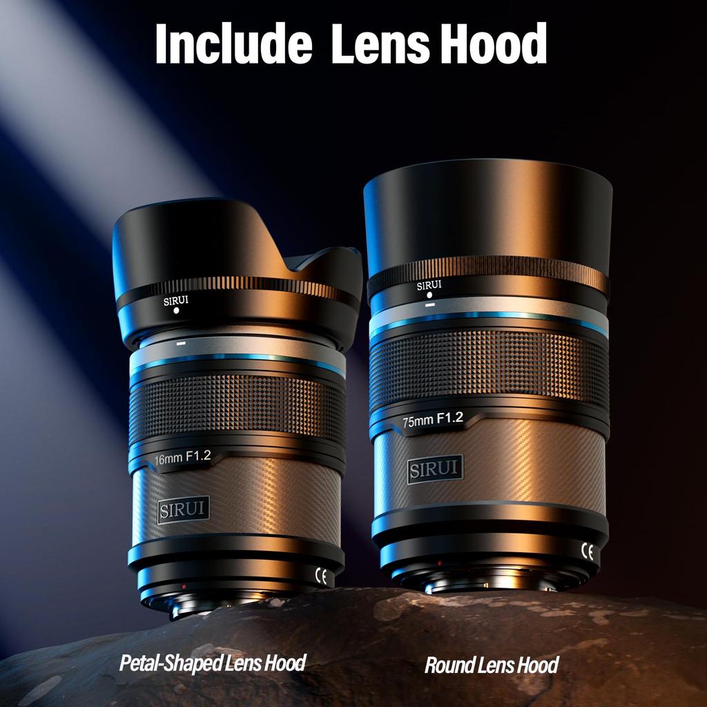 SIRUI Sniper 75mm Телеобъектив с автофокусом для объектива, F1.2 APS-C X-T4, X-T5, X-H1, X-H2/H2S, X-T3, X-T30, X-S10 (X-Mount ,черный)