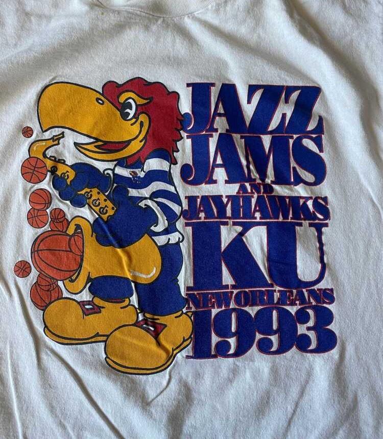Баскетбольная футболка Kansas Jayhawks Белая футболка Размеры JJ5092 Унисекс футболка