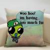Little aliens flug Cushion Cover Household Decoration Linen Sofa Cushion Cover: Skin-Friendly & Breathable with Invisible Zipper
