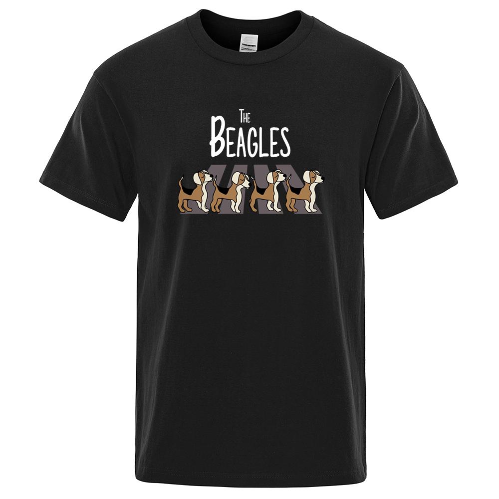 Мужская футболка Beagles Повседневная хлопковая футболка Одежда Креативность Летний Бренд Свободная Хлопок Экологически чистый Короткий рукав Мужская футболка
