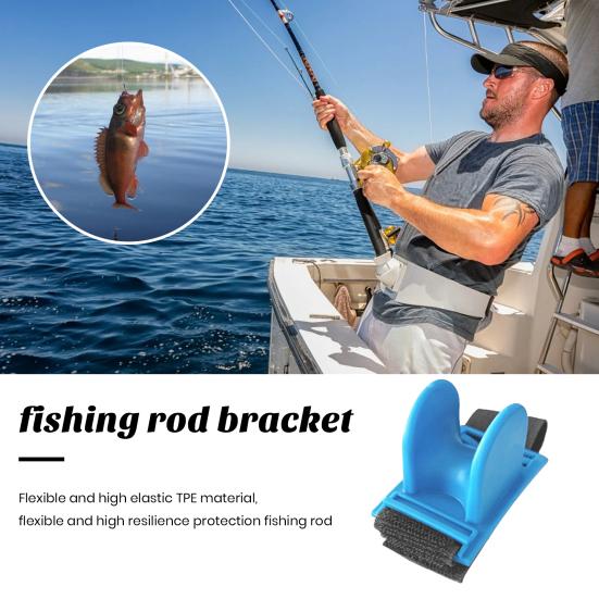 U-shaped Fishing Rod Holder with Fastener Tape Non-Slip Design Compact Size Portable Fishing Pole Bracket Support Accessories