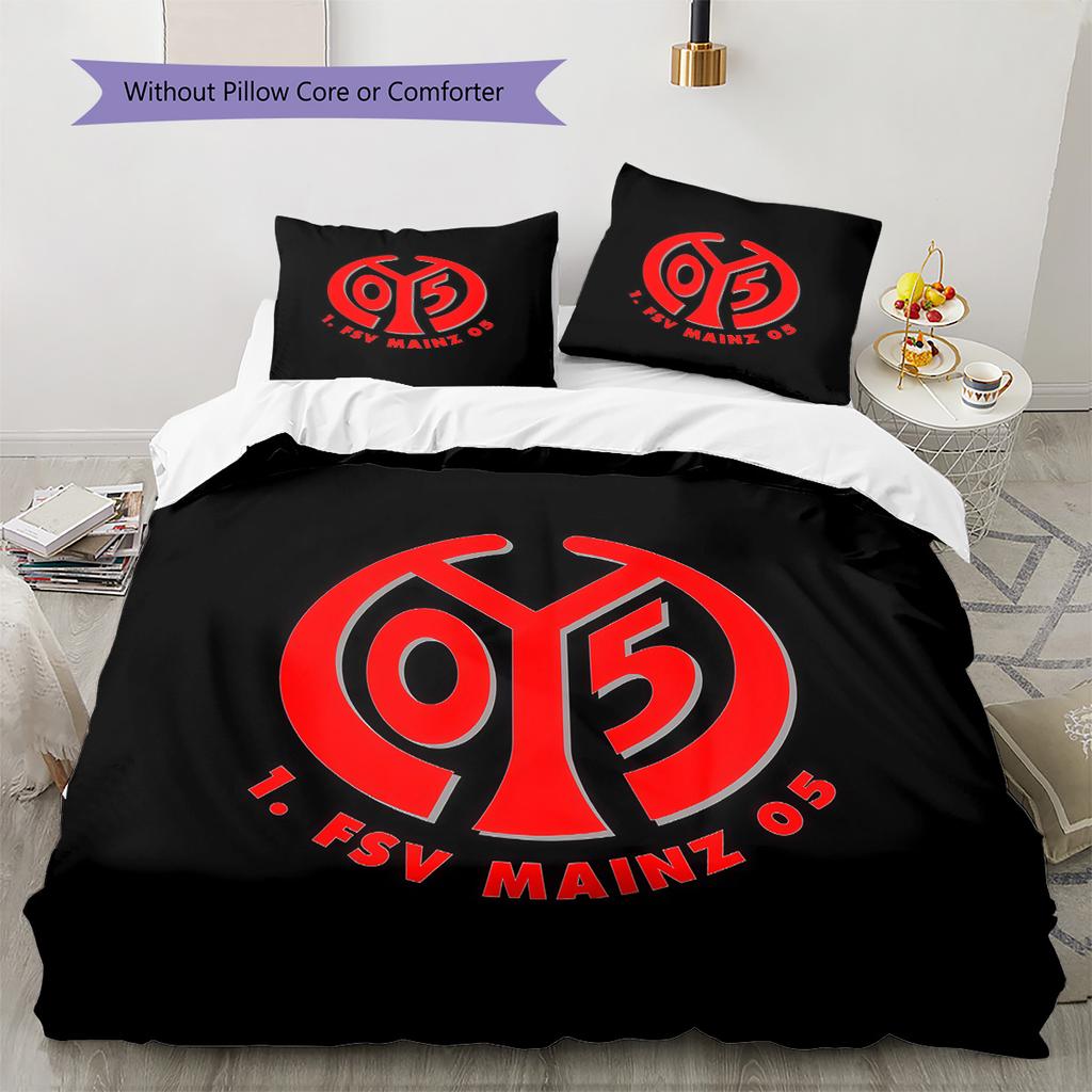 FSV Mainz 05 Pattern Bedding Quilt Set Home Decoration Gift (1 * duvet cover + 2 * pillowcase without core)
