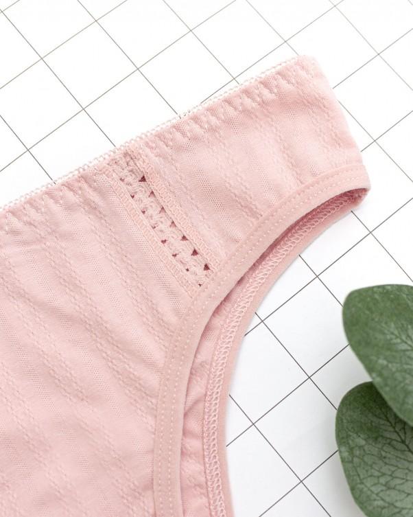 ISSA Plus Textured Cotton Bikini Bottom