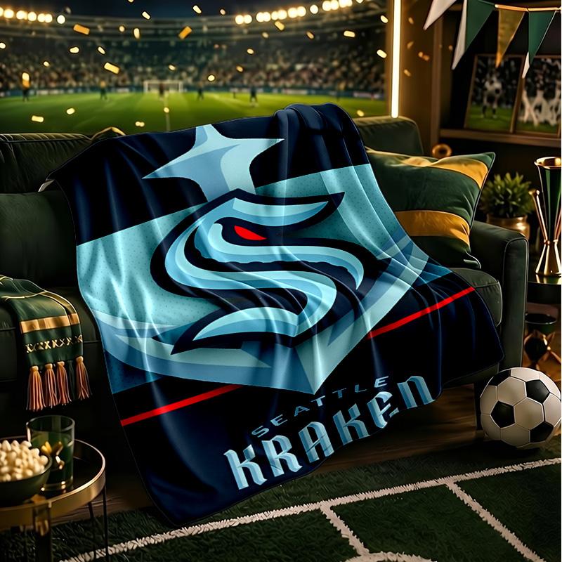 Go Team Kraken! Throws Blanket Flannel Blankets Plush for Couch Bed Gifts for Men Women Travel picnic blanket Christmas fan gifts