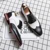Mens Luxury Shoes Brogue Lace-up Mens Shoes Casual British Style Contrast Color Oxford Shoes Mens Office Shoes Plus Size 38-48
