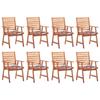 Day and Night - Day and Night Garden Dining Chairs and Cushions 8 Units Solid Acacia Wood