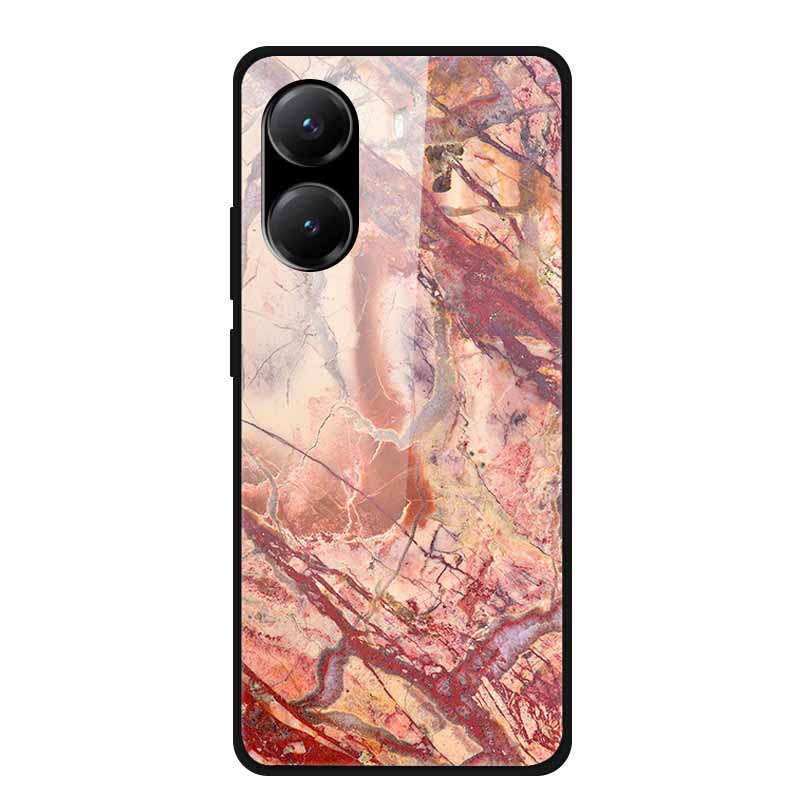 Закаленное Стекло Чехол для Poco X7 Pro Задняя Крышка ПК Жесткие Ударопрочные Чехлы для Xiaomi PocoX7 Pro Funda Мраморная Текстура Модный Coque
