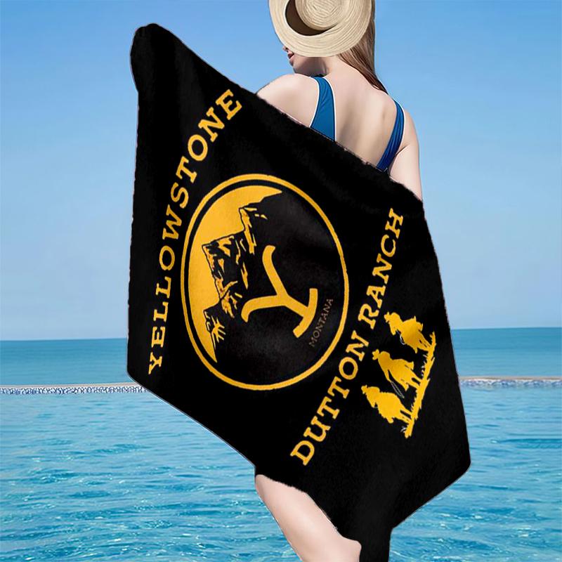 Yellows-tone Dutton Ranch Beach Towel, Super Soft Microfiber, Gift for Her/Him, Birthday, for Pool, Beach, Travel, Home Decor Fan gifts