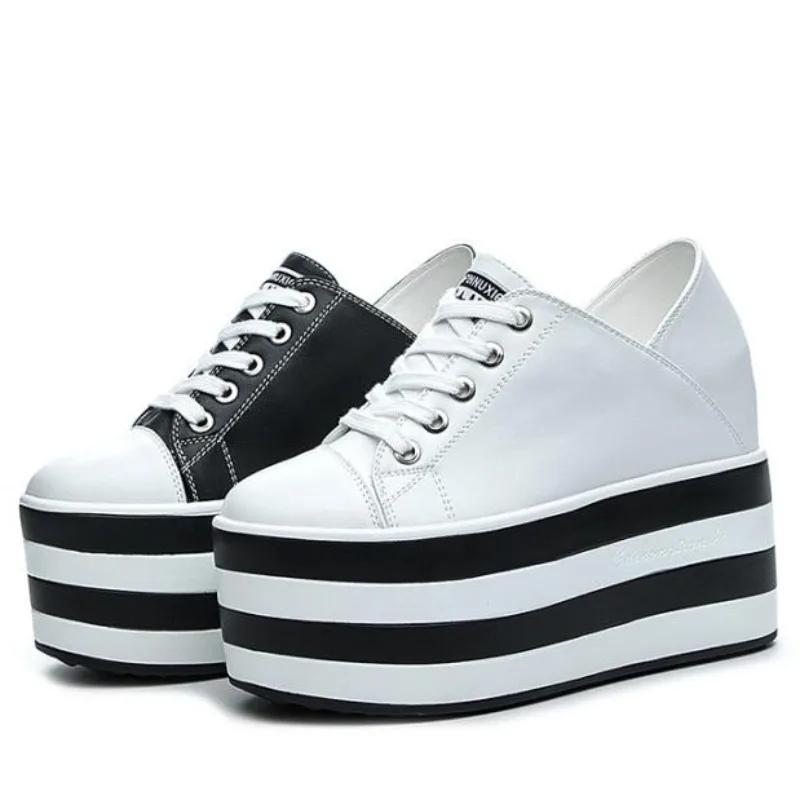 Fashion High Quality 12cm Platform Wedge Sneakers Shoes Slippers for Women Shoes Spring Autumn Breathable Summer Shoes Mules Breathable