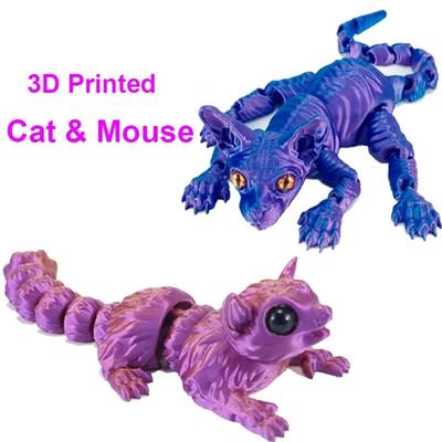 Миниатюрная 3D-печатная модель лысой кошки и мыши, куклы, игрушки, фигурка животного, скульптура сфинкса, новое творчество, домашний декор