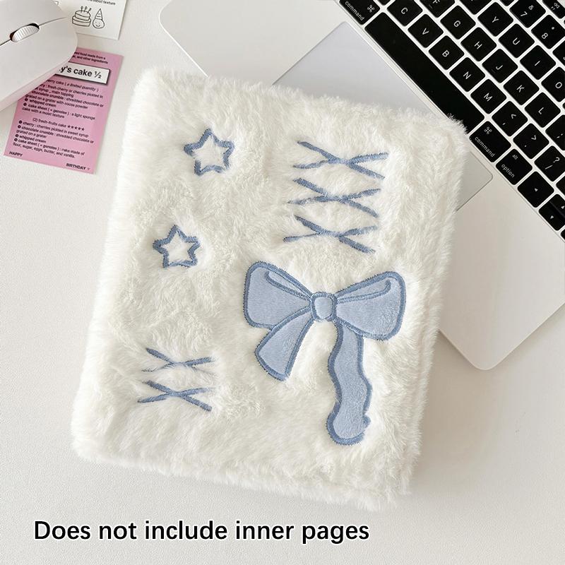 A6 Binder Photo Album Cute Ballet Style Bowknot Plush Photocard Holder Kpop Idol Collect Book Album Notebook Stationery