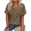 Fashion Leopard Print T-shirt Floral 3d Printing Women's Summer V-neck Short-sleeved Y2K Top Women's Clothing