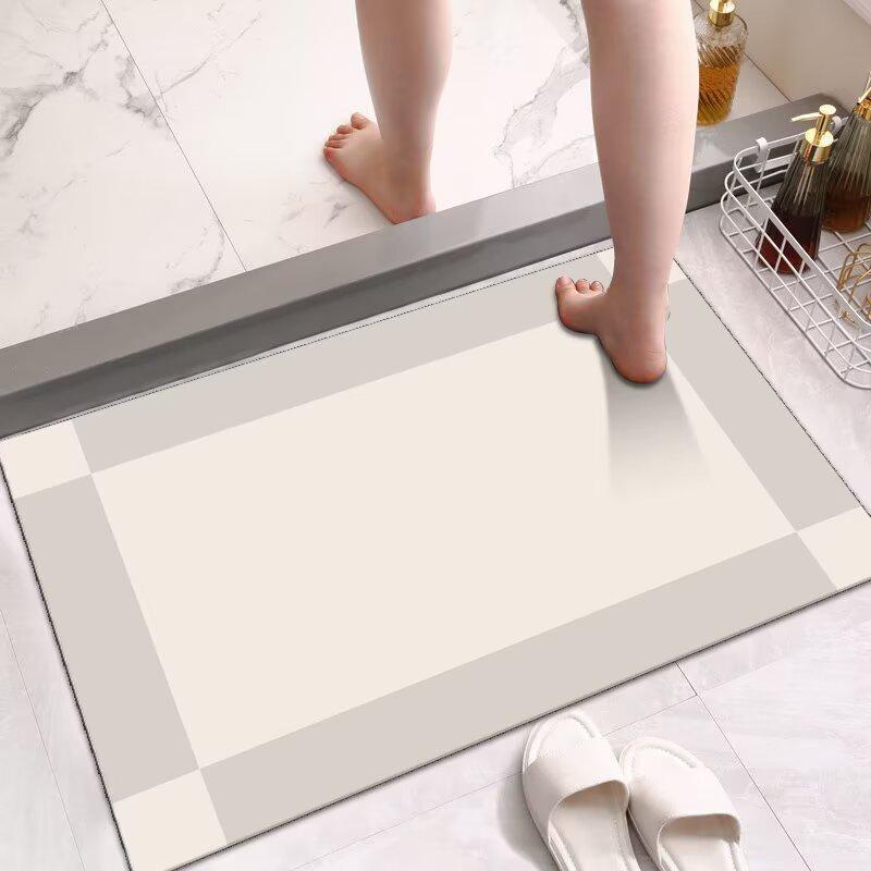 Toilet Diatom Mud Quick-Drying Floor Mat Bathroom Door Mat Household Toilet Door Carpet Cushion Non-Slip Foot Mat