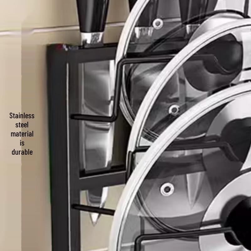 Modern Kitchen Pot Lid & Utensil Storage Rack