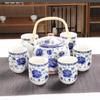 1 Pot 6 Cups Creative CeramicTea Set Handmade TeaPot Cup Chinese Porcelain Gift GungFu Floral Tea Teaware Office Travel Teaware