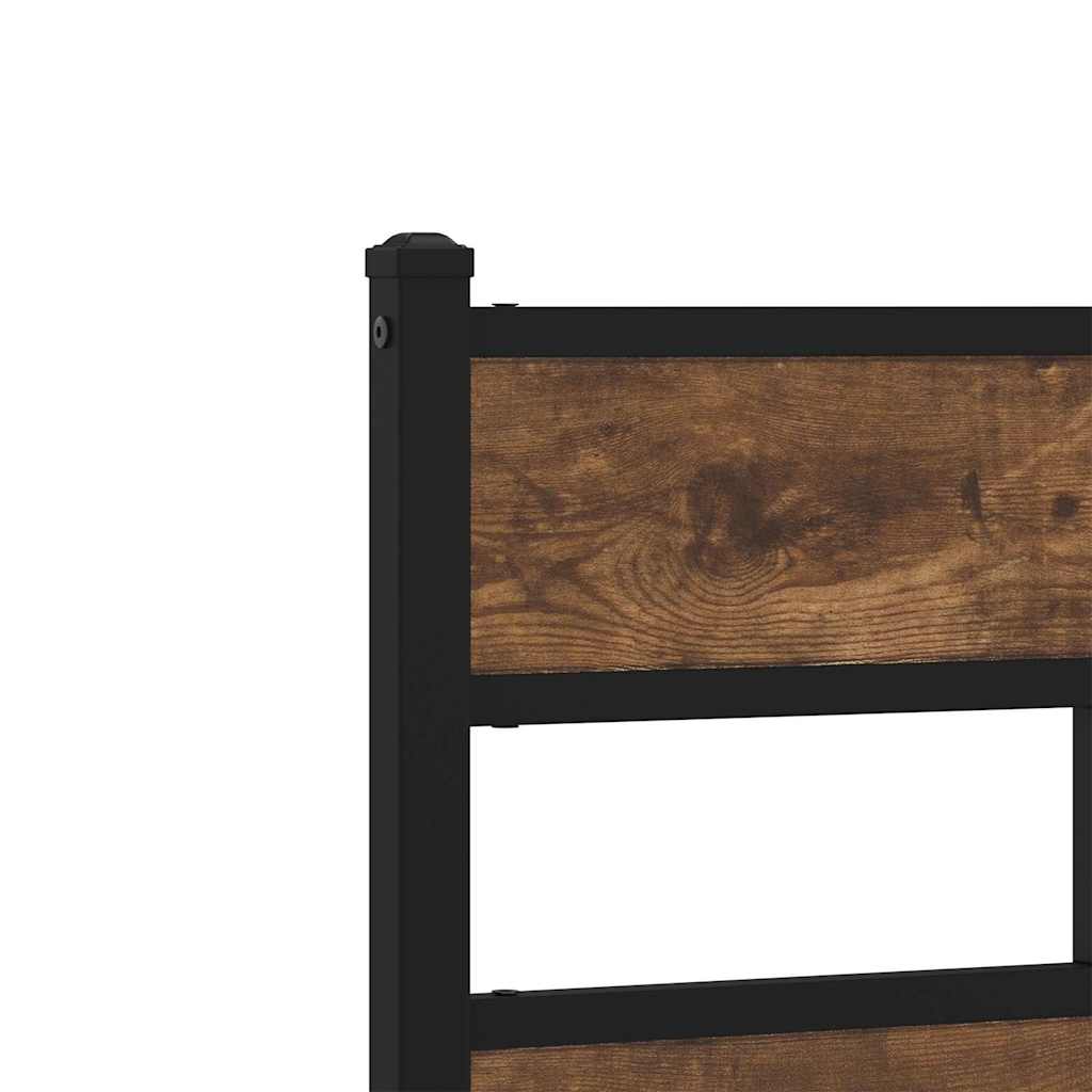 Replacement Headboard Smoked Oak 120 cm Iron and Engineered Wood