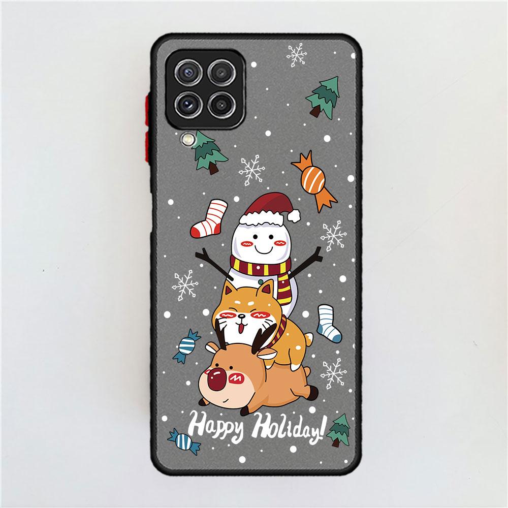 Снежный Рождественский матовый чехол для Samsung Galaxy A52 A12 A51 A32 A21s A71 A32 5G A12 A22 A53 A70 A50 A30 Жесткий чехол для телефона
