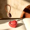 Solid Wood Carved Steamed Bun & Fruit Keychain Decompression Toy Pendant