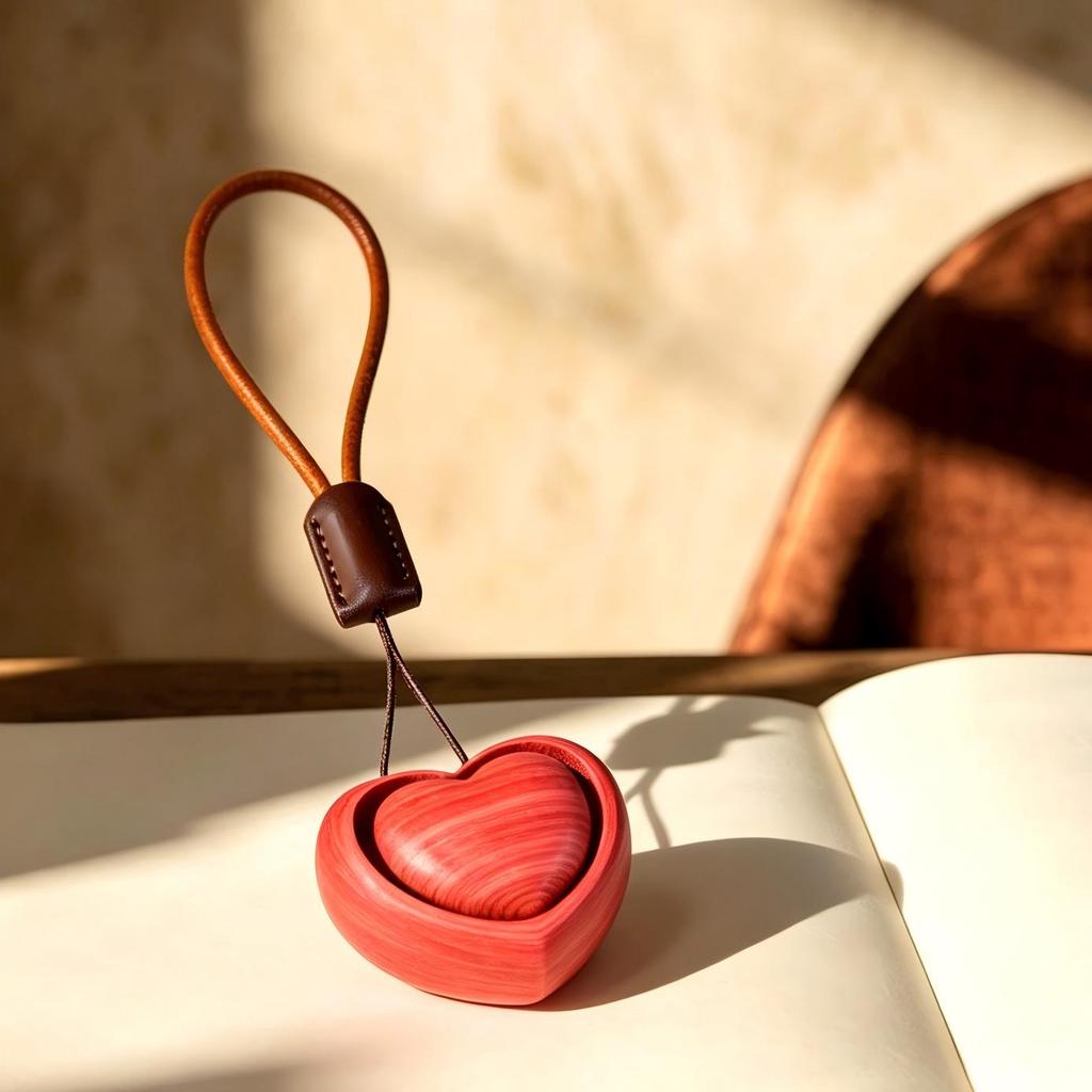 Solid Wood Carved Steamed Bun & Fruit Keychain Decompression Toy Pendant