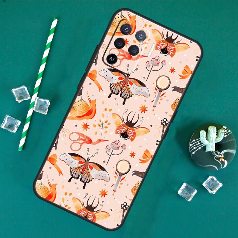 Коттеджкор Лягушка Гриб Луна Чехол Для Oppo A17 A15 A40 A60 A80 A16 A76 A96 A18 A38 A58 A78 A98 A91 A57 A74 A94 A54S Обложка