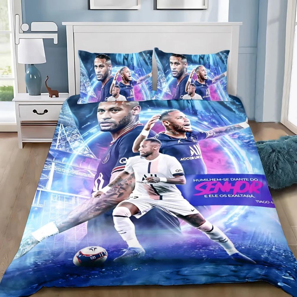 Football Star Neymars Bedding Set Football Star High Definition Printing Duvet Cover Pillowcase Single Double Large Size