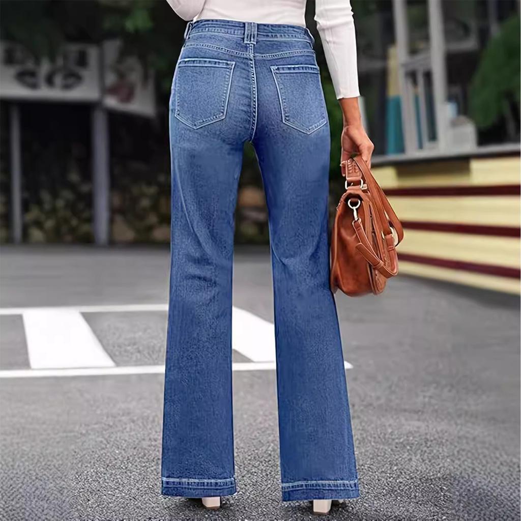 Женские джинсовые классические универсальные модные брюки с высокой талией