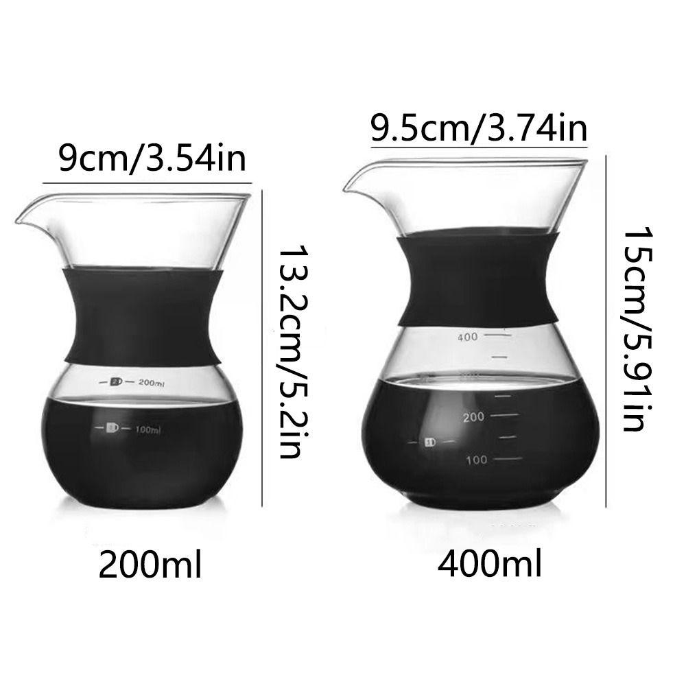 Reusable Drip Coffee Brewer Stainless Steel Glass Carafe Pot Unbreakable Conical Filter  Camping
