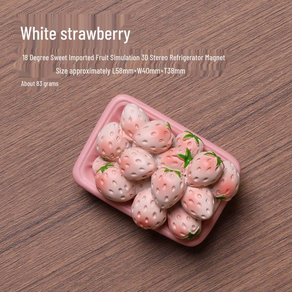 3D Fruit Magnet: Watermelon, Cherry, Strawberry Cat Design