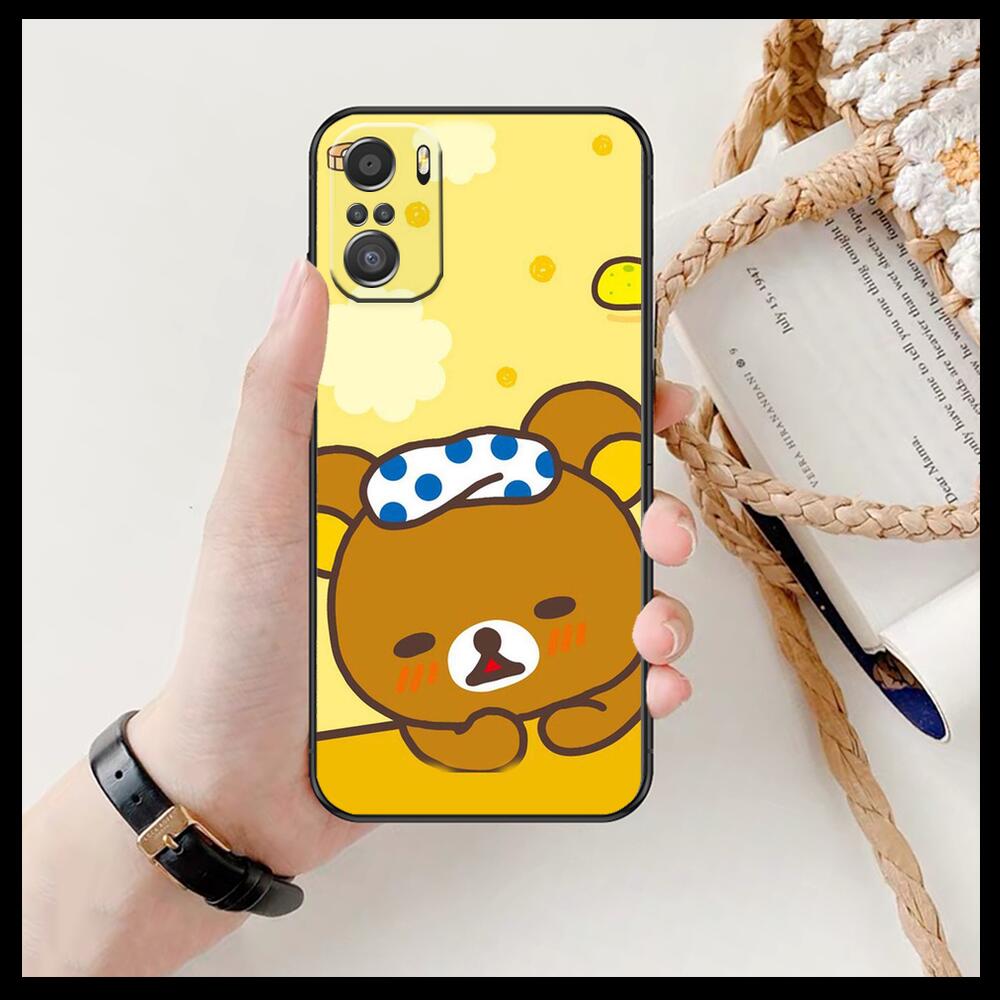 TOPLBPCS Cute Rilakkuma Phone Case For Xiaomi Redmi 11 Lite Pro Ultra 10 9 8 MIX 4 FOLD 10T Black Cover Silicone Back Prett