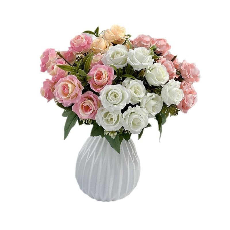 Artificial Flower Rose Wedding Hotel Restaurant Room Decoration Desktop Ornament
