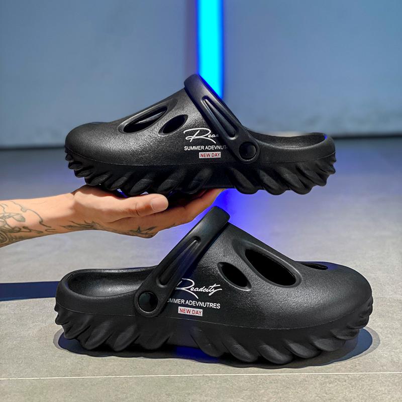 Модные новые мужские плоские летние пляжные сандалии для улицы Мужские мягкие ЭВА домашние нескользящие повседневные шлепанцы для ходьбы