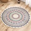 Ethnic Cotton Thread Printed Round Carpet for Living Room, Coffee Table, Bedroom, or Study