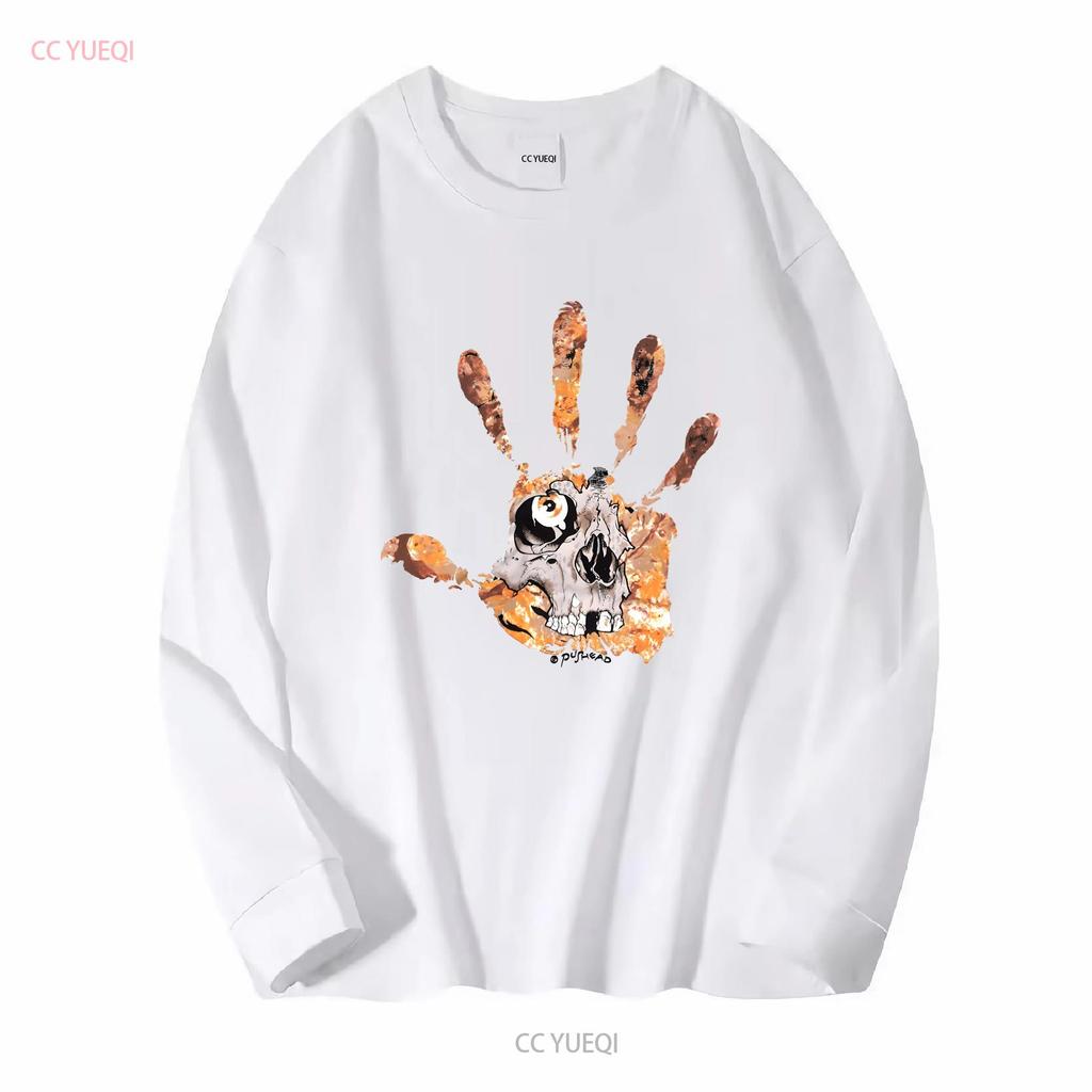 Винтажная футболка Y2K с отпечатком руки черепа Pushead S Скейт Панк Misfits Zorlac Металл винтажная Вареная Мягкая мужская Повседневная уличная одежда