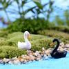Fairy Garden Black White Swan Miniature Love Ducks Figurine Lover Birds Ornaments Animals Statue