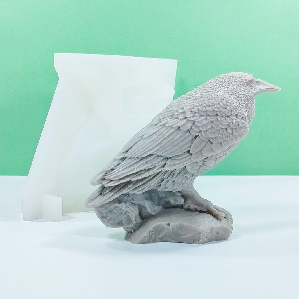 3D Crow Candle Molds Halloween Candle Moulds Silicone Molds Scented Candle Casting Molds for Halloween Decorations