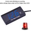 12V Car Digital Voltmeter Gauge - LED Display Voltage Volt Meter for Car Blue