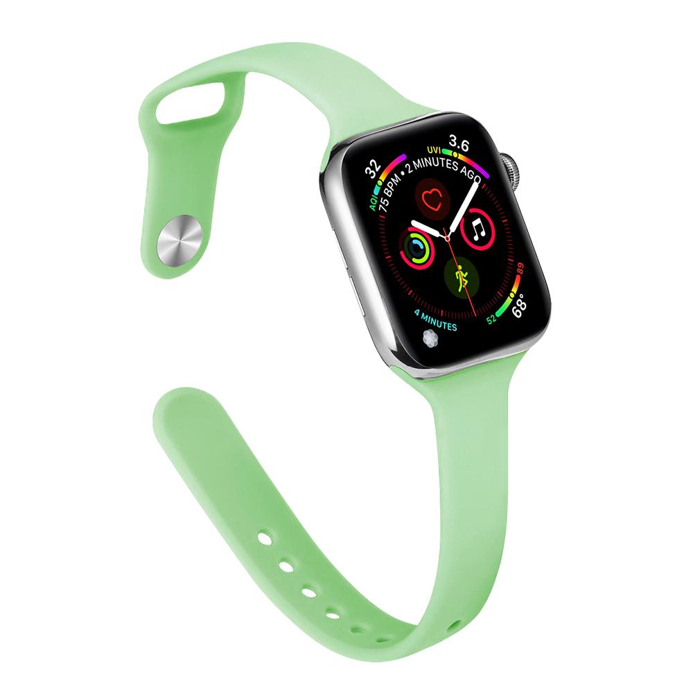 Ремешок для Apple Watch Band 40 мм, 44 мм, 45 мм, 41 мм, 38 мм, 42 мм, спортивный тонкий силиконовый браслет correa iWatch Series 8 Ultra 2 SE 7 6 3 9