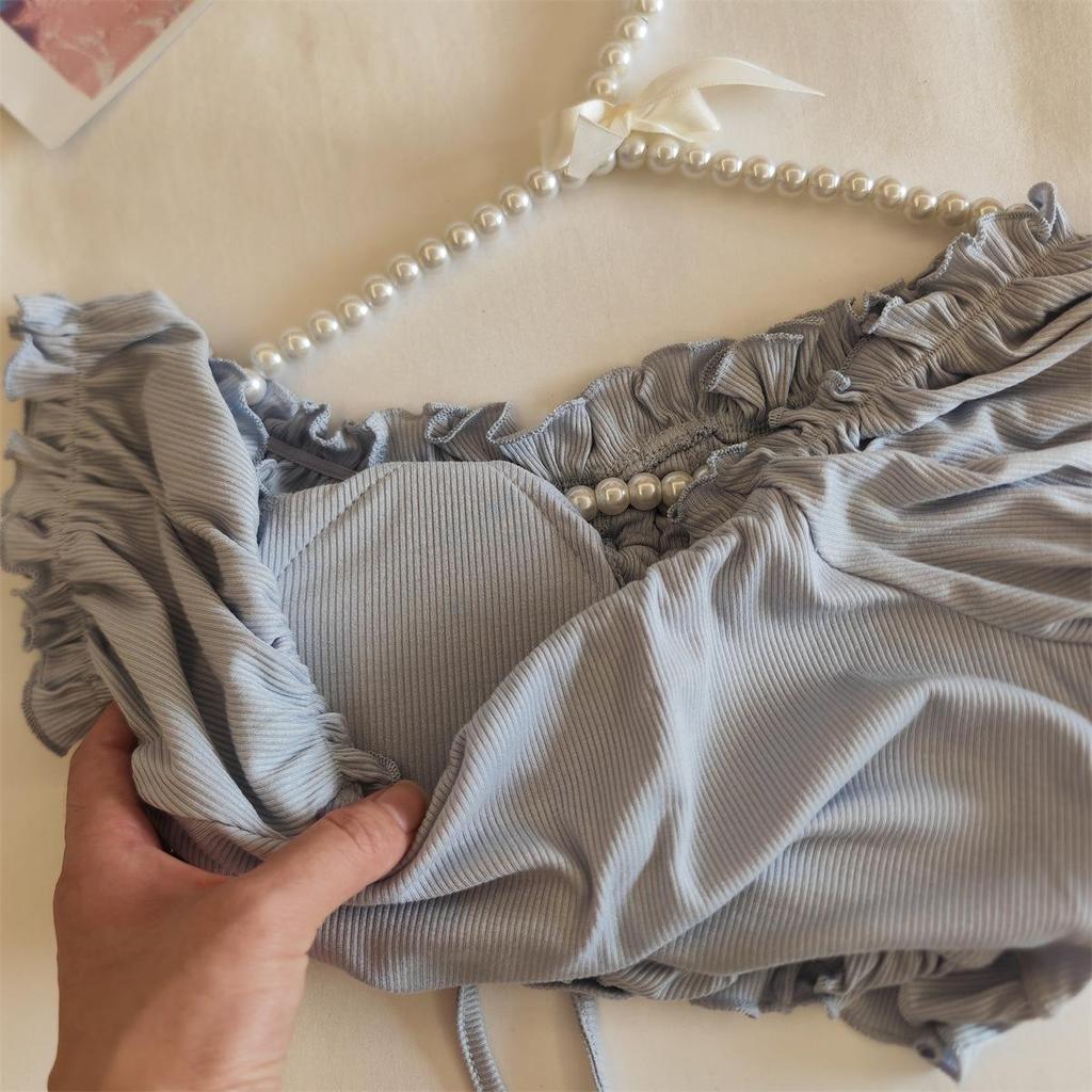 Женский летний комплект пижамы из модала с пышными рукавами и встроенными чашечками - Сексуальная домашняя одежда Pure Desire