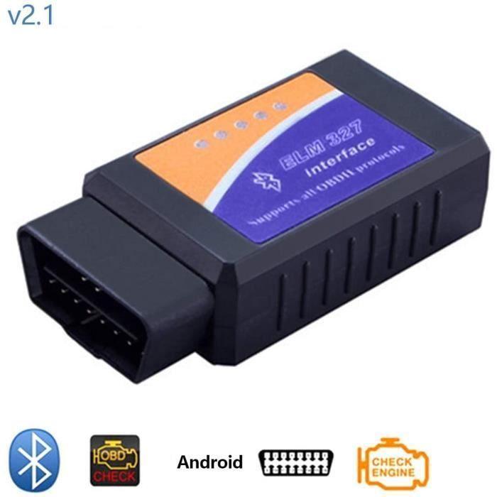 Adaptateur OBD2 - ELM327 - V2.1 - Bluetooth - Universel - Noir