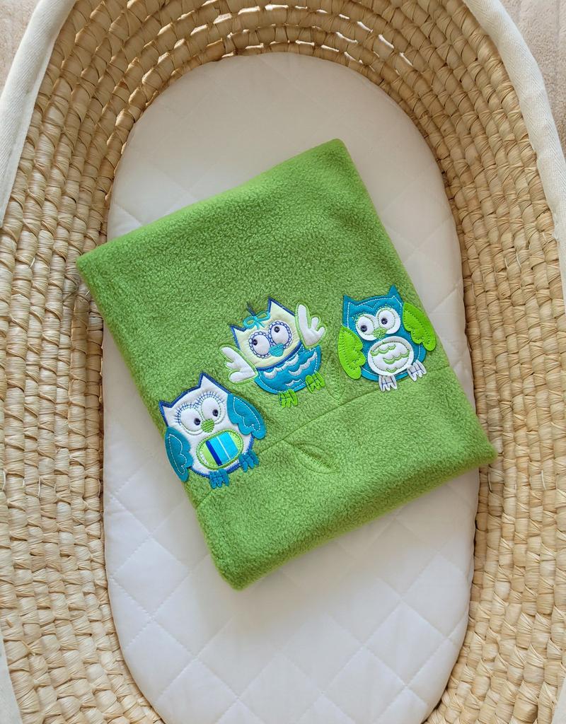 Fleece blanket - Bigi Zibi & Adele Owls - green