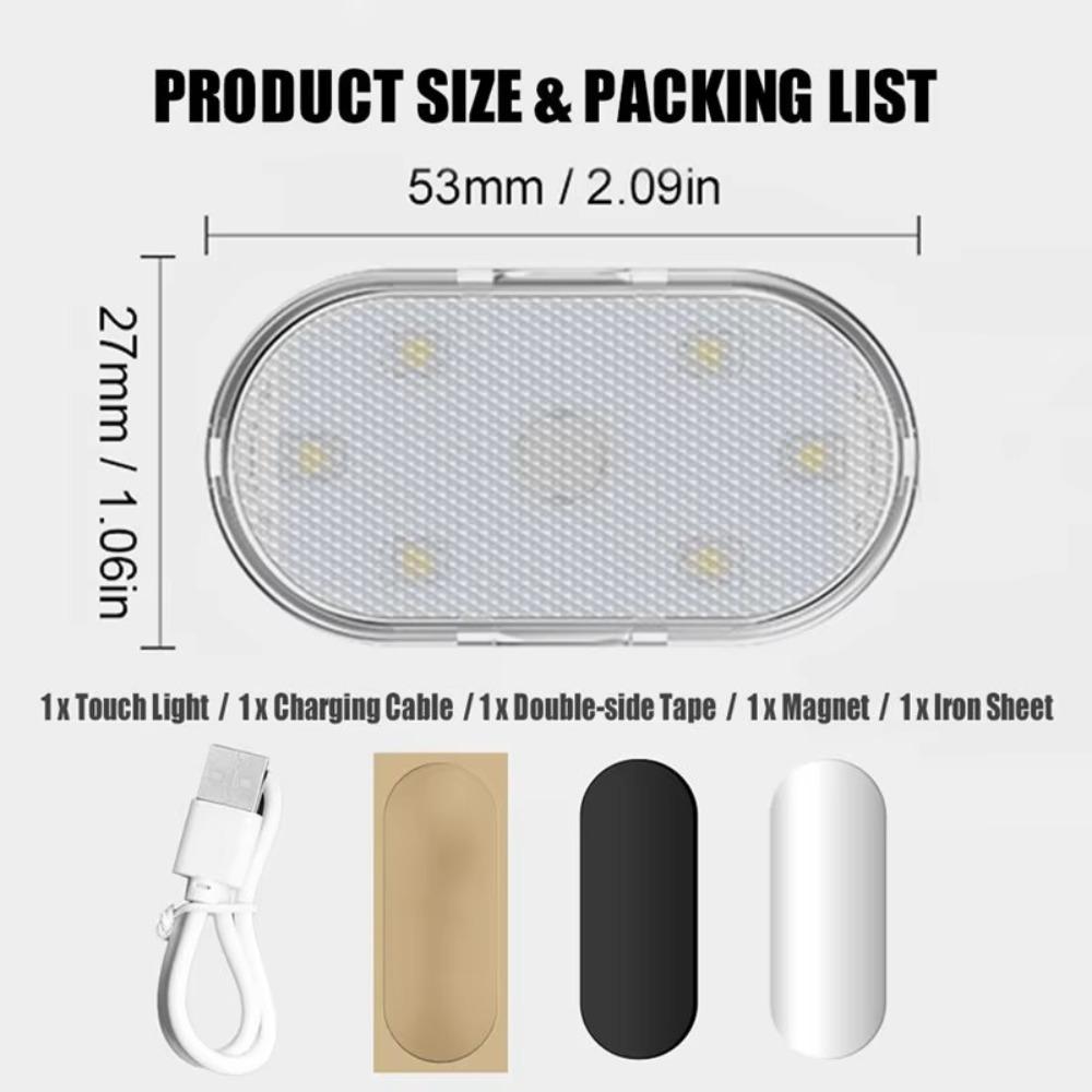 Magnet Atmosphere Lamp USB Rechargeable Wireless Light New Interior Ambient Light Car