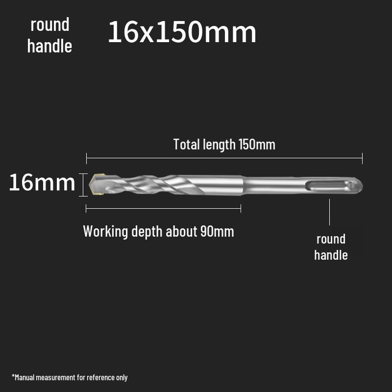 Сверло ударное 4-зубое с квадратным хвостовиком для бетона, сверло 2-зубое с круглым хвостовиком для расширения отверстий 150 мм