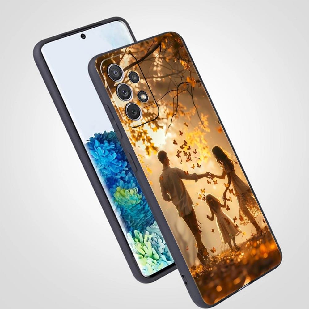 Чехол для телефона для семьи из трех человек для Samsung Galaxy A55 A35 A15 A14 A13 A25 A54 A51 A71 A72 A73 A32 A52 A41 5G Мягкий ТПУ чехол Fundas