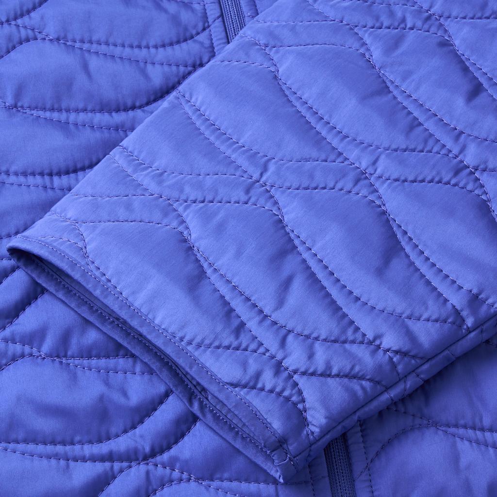 SAUCONY Однотонная куртка из плотного хлопка с воротником-стойкой и заниженной линией плеч, женские куртки светло-фиолетового и синего цвета SC1249062B-BL36